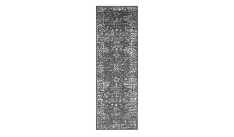 Mega Flooring Black Traditional Abstract Rug - 67 x 200cm