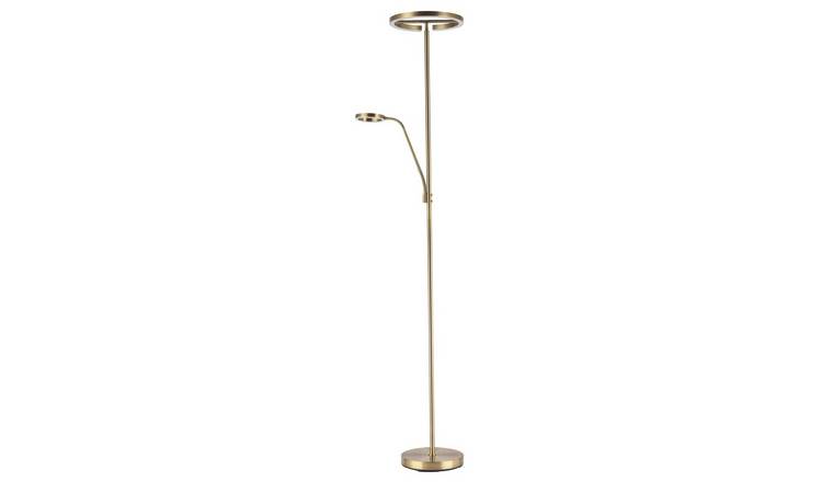 Happy Homewares Antique Brass Halo LED Mother and Child Floor Lamp - 30cm