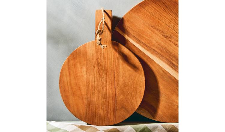 Orsina Socorro Acacia Wood Large Round Chopping & Serving Board – Natural Finish