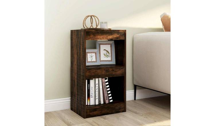 Walplus Engineered Wood Book Cabinet - Dark Oak - 40 x 30 x 72 cm
