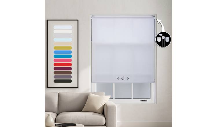 Furnished White Daylight Roller Blind Diamond Eyelets - 45 x 165cm