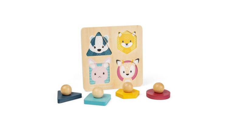 Bigjigs Toys Woodland Animal Shape Matching Puzzle - 12 Months +
