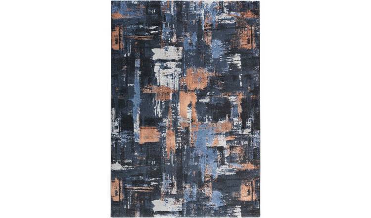 Mega Flooring Blue Modern Abstract Rug - 133 x 195cm