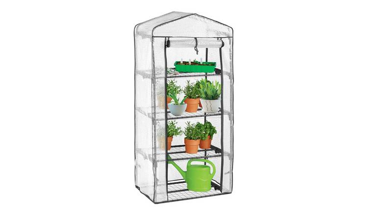 Harbour Housewares Plastic 4 Tier Mini Greenhouse - 3ft x 6ft - White