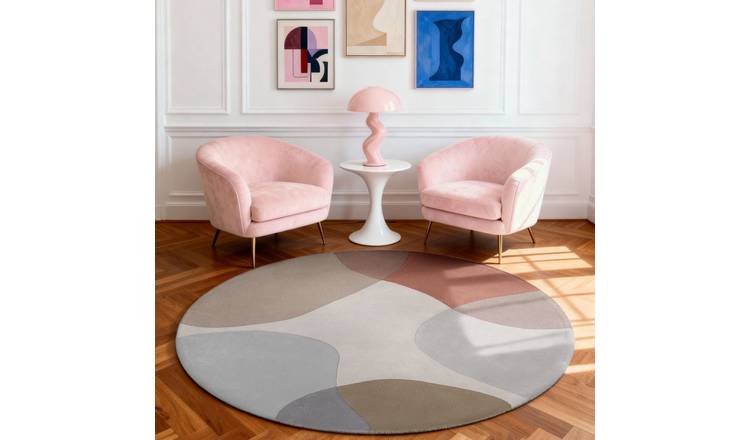 Ted Baker Blue Hackney Clarissa Abstract Round Rug - 200cm