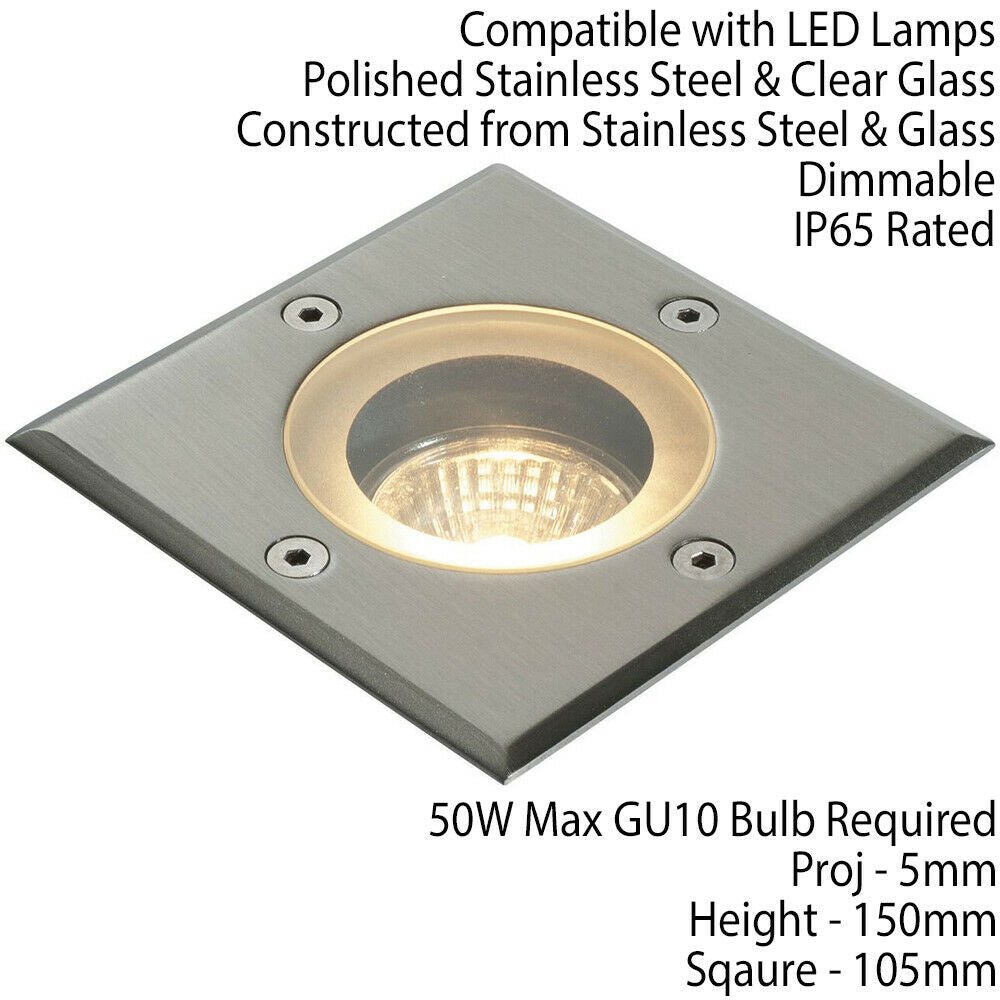 Loops Direct 10.5cm Stainless LED Outdoor Light - Polished - Image 2
