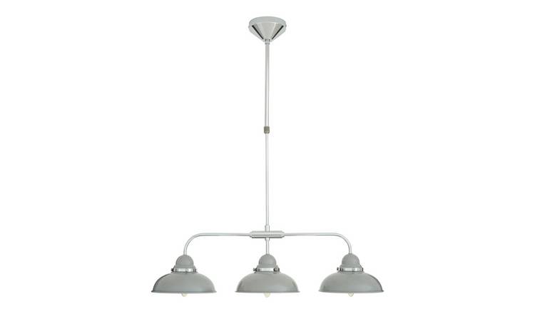 Orsina Jasper 3 Shades Pendant Light - Light Grey and Chrome
