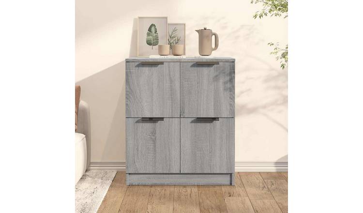 Walplus Engineered Wood 4 Door Sideboard - Grey Sonoma - 60 x 30 x 70 cm