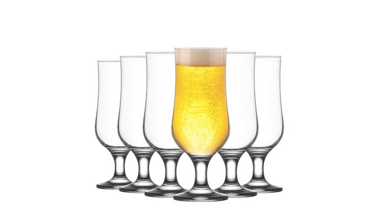 LAV Nevakar Hurricane Beer Glasses - Clear - Pack of 12