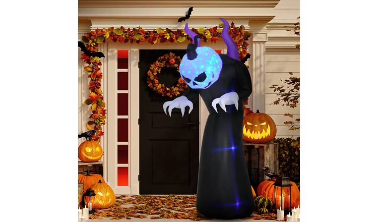 Outsunny 7ft Halloween Ghost with Horns Inflatable Decoration