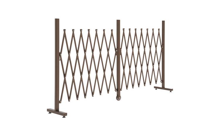 Outsunny Aluminium Foldable Trellis Fence - Dark Brown