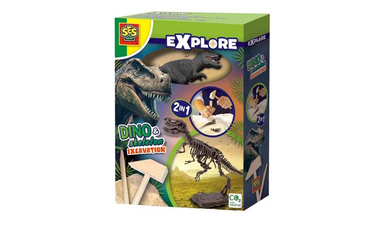 SES Creative Dino Skeleton Excavation 2 In 1 T-Rex Science Kit