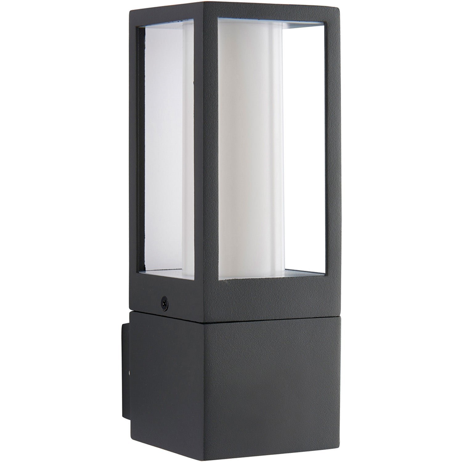 Loops Direct Pack of 4 Die Cast Aluminium Outdoor Wall Light - Grey and Opal - Image 2