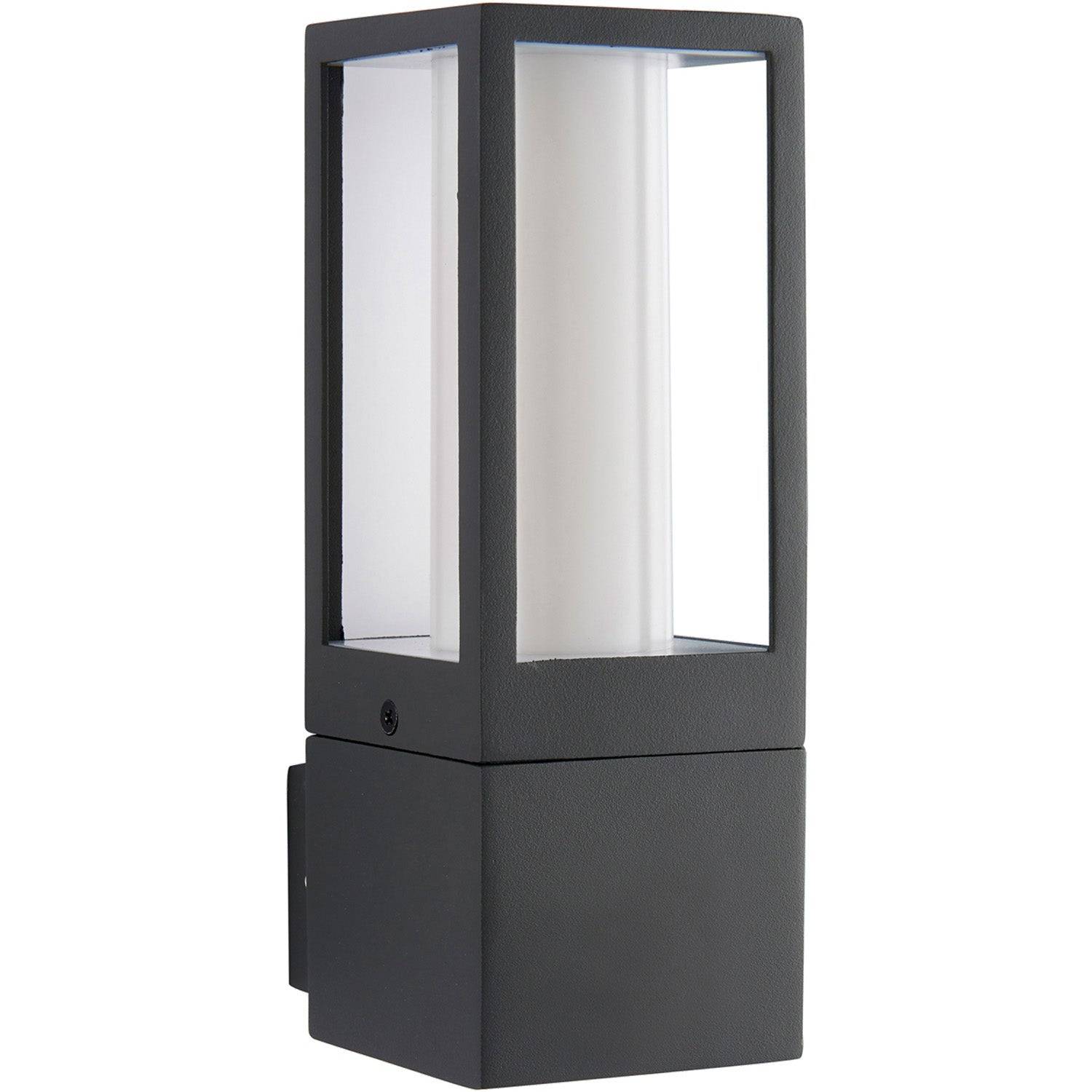 Loops Direct Pack of 4 Die Cast Aluminium Outdoor Wall Light - Grey and Opal - Image 2