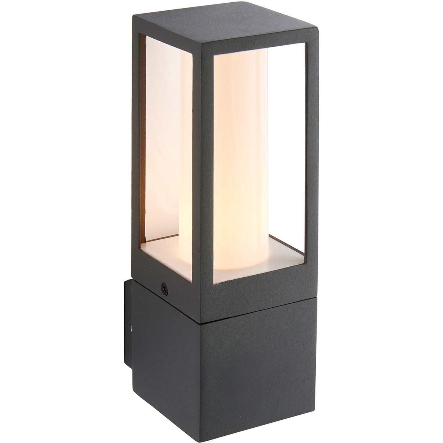 Loops Direct Pack of 4 Die Cast Aluminium Outdoor Wall Light - Grey and Opal - Image 3