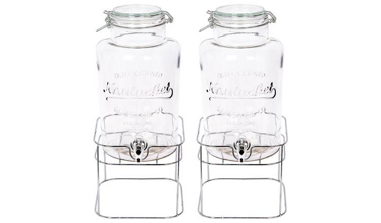Rink Drink Glass Drinks Dispensers with Tap - Pack of 2 - 6.5L