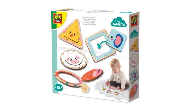 SES Creative Wooden Puzzle 2 Piece Shape Set