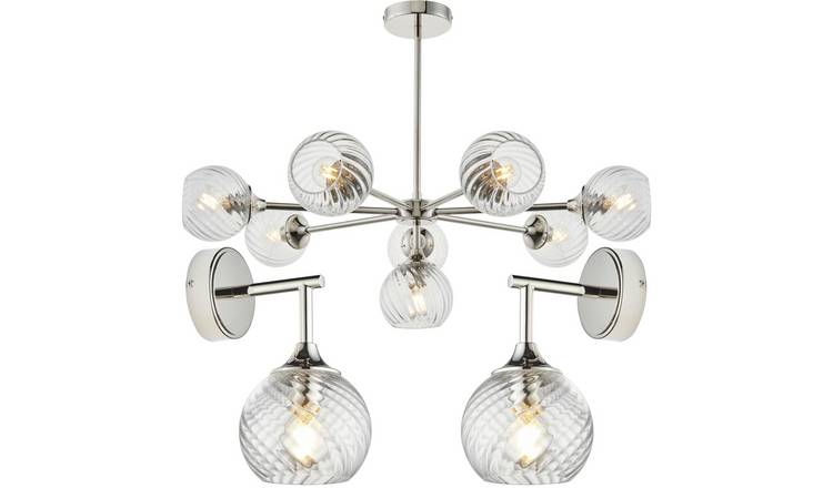 Loops Direct Steel and Fabric Pendant and Wall Lights - Charcoal
