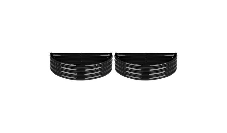 Harbour Housewares Semicircle Raised Garden Bed 120cm x 60cm Anthracite Set of 2