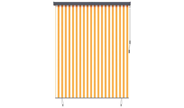 Walplus Polyester Roller Blind - White and Orange - 200 x 250 cm