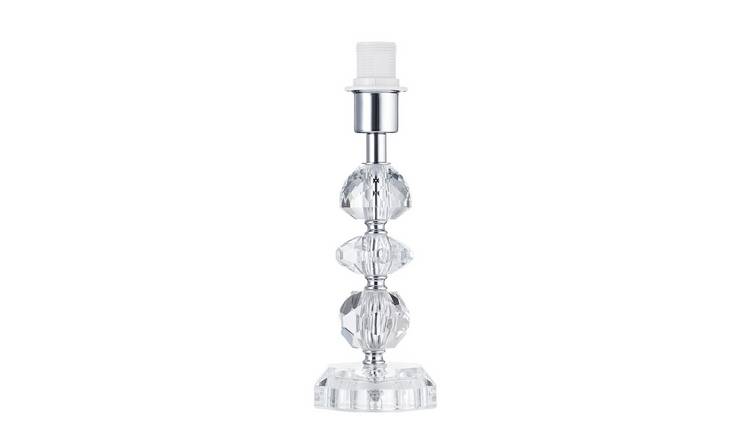 Happy Homewares Chic Clear K9 Crystal Glass Base with Faceted Table Lamp - 9cm