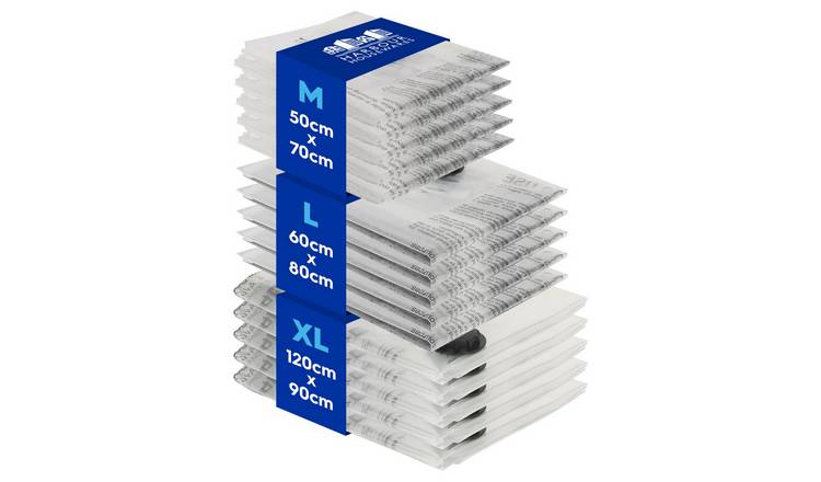 Harbour Housewares Vacuum Storage Bags - 3 Sizes - White - Pack of 15