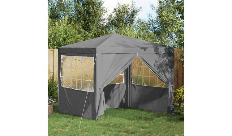 Walplus 250 x 250 x 240 cm PE Steel Frame Garden Party Tent - Light Grey