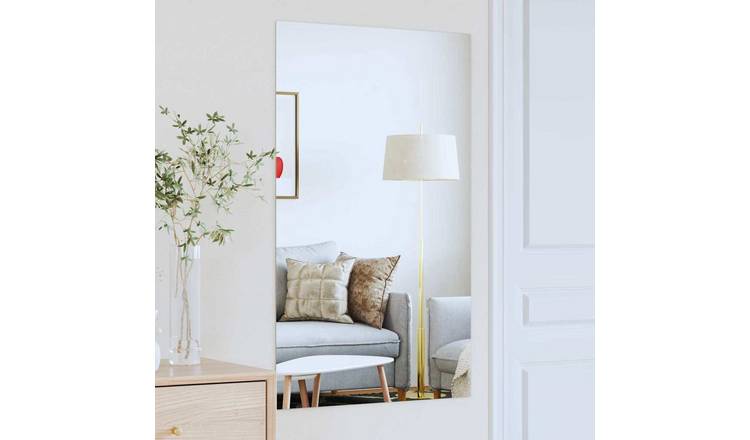 Walplus Rectangular Tempered Glass Wall Mirror - Silver - 100 x 60 cm
