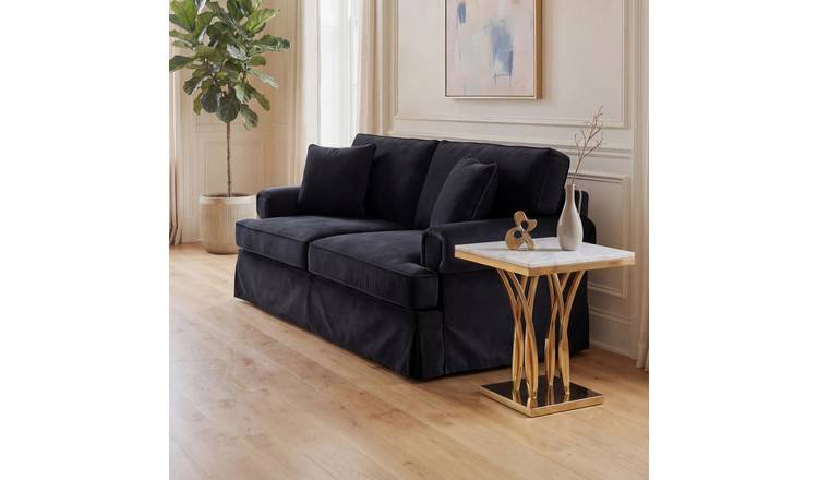 Orsina Arenza Marble Side Table – White & Gold