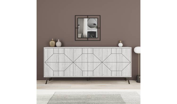 Decortie Dune 6 Sliding Door Sideboard - Ancient White