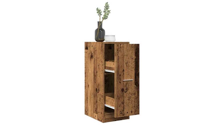 Walplus Engineered Wood Cabinet - Dark Wood - 30 x 41 x 77.5 cm