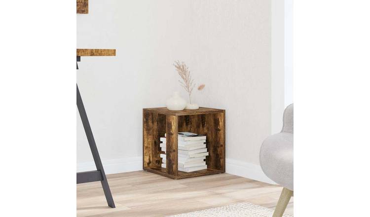 Walplus Engineered Wood Storage Cabinet - Dark Oak - 33 x 33 x 34.5 cm
