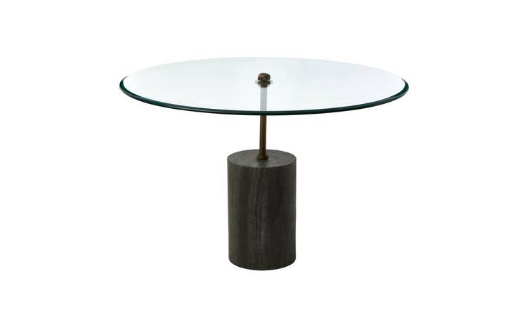 Orsina Marble and Glass Side Table – Clear