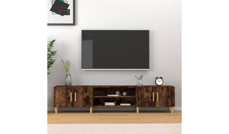 Walplus Solid Oak TV Cabinet - Dark Oak - 180 x 31.5 x 40 cm