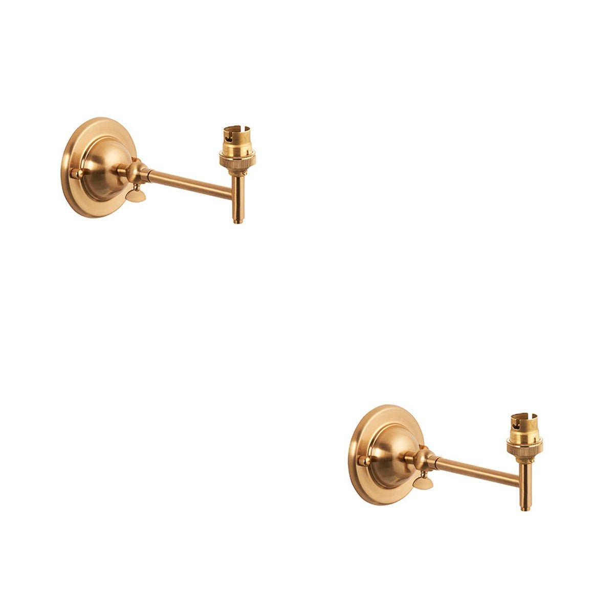 Loops Direct Pack of 2 Wall Light With Adjustable Knuckle - Brushed Aged Brass - Image 1