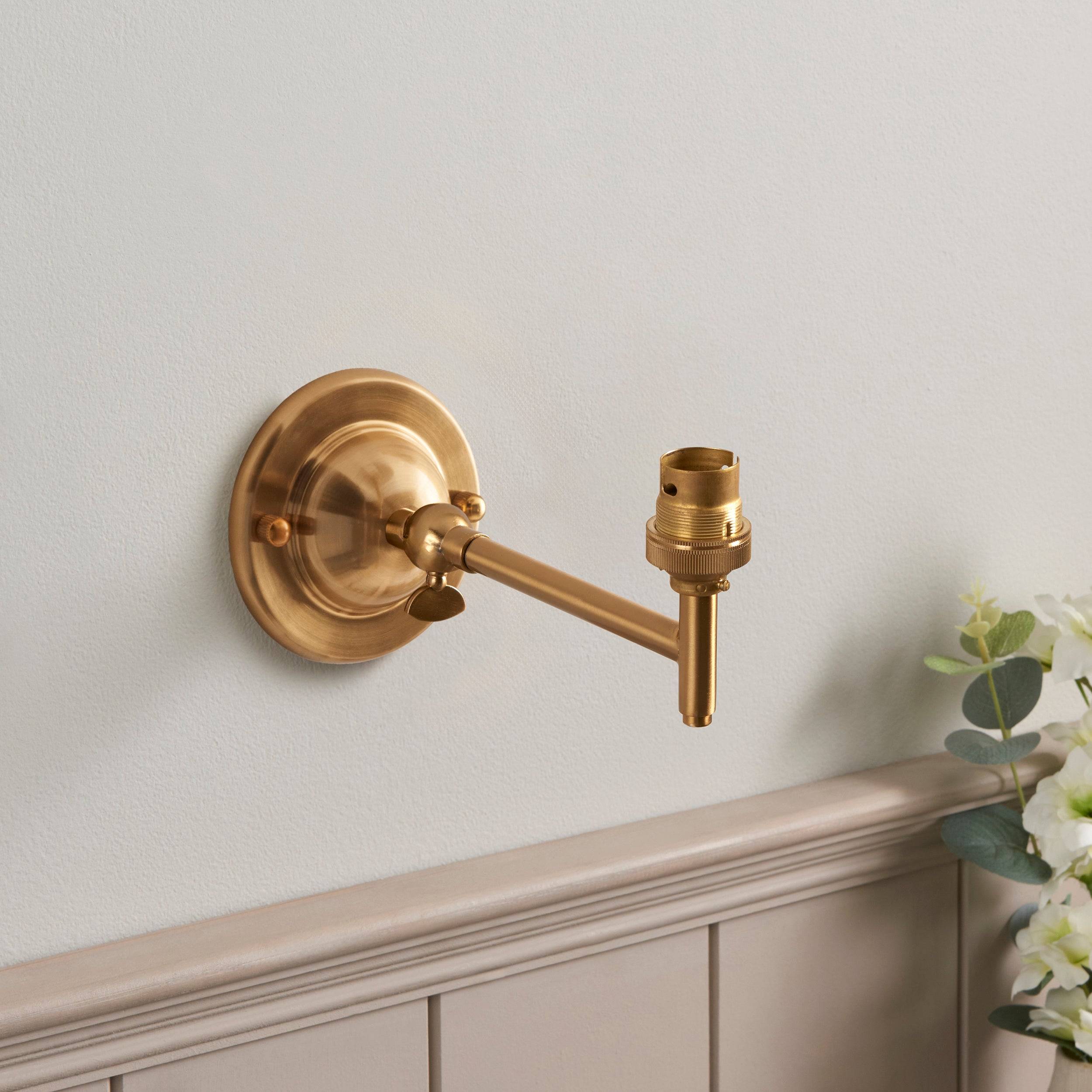 Loops Direct Pack of 2 Wall Light With Adjustable Knuckle - Brushed Aged Brass - Image 3