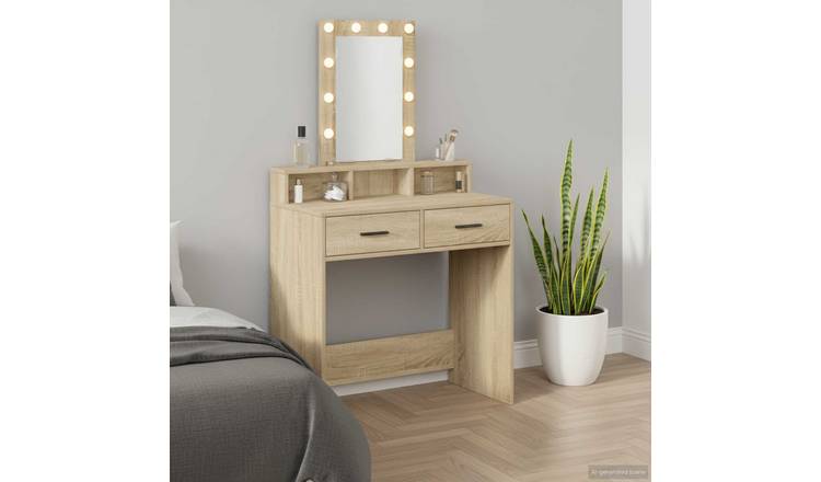 Walplus 1 Drawer Engineered Wood Dressing Table - Brown - 79 x 41 x 140 cm
