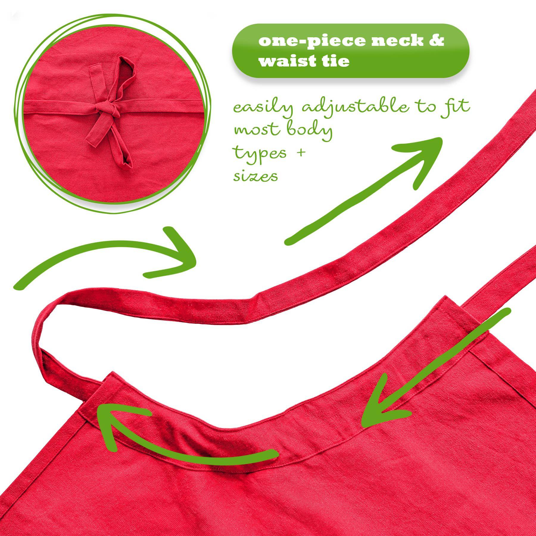 Nicola Spring Cotton Kitchen Bib Apron - Red - Image 3