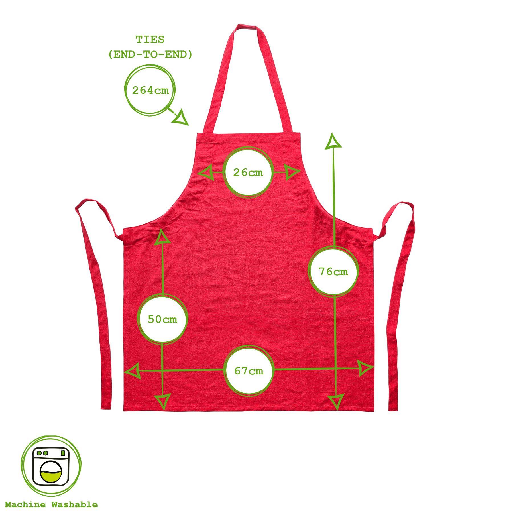Nicola Spring Cotton Kitchen Bib Apron - Red - Image 4