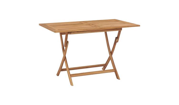 Walplus Solid Teak Wood Folding Garden Table - Brown - 120 x 70 x 75 cm