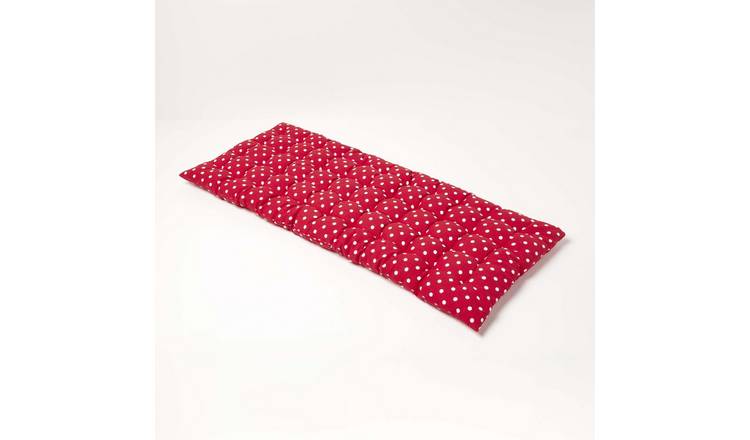 Homescapes 2 Seater Red Polka Dot Bench Cushion