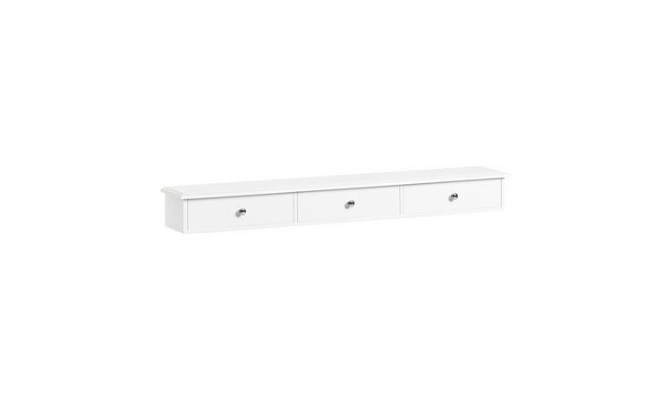 SoBuy 3 Drawer Floating Shelf - White