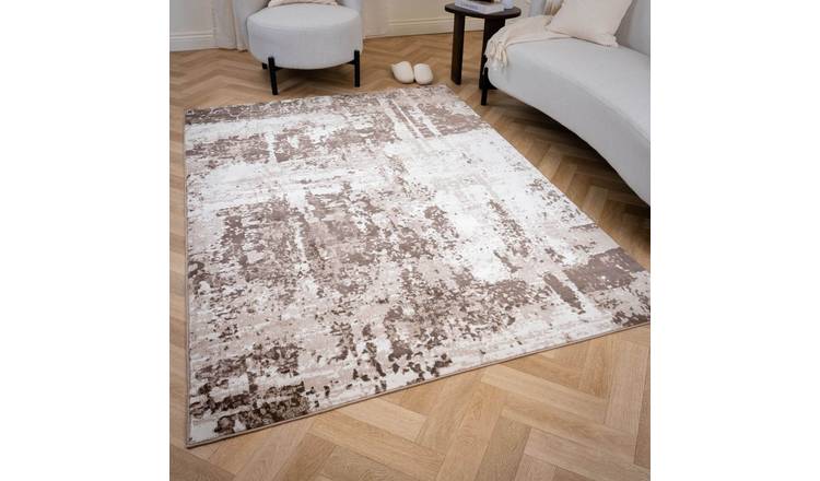 The Rugs Beige Elaris Abstract Weathered Distressed Rug - 240 x 340cm