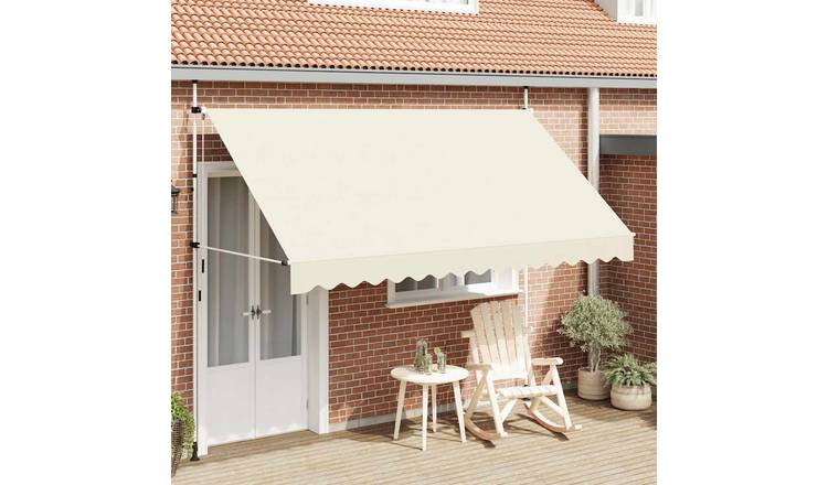 Walplus Manual Polyester Retractable Awning - Cream - 350 x 120 cm