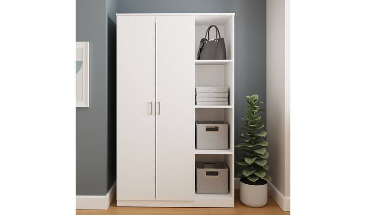 GFW Bailey 2 Door 4 Shelf Wardrobe - White