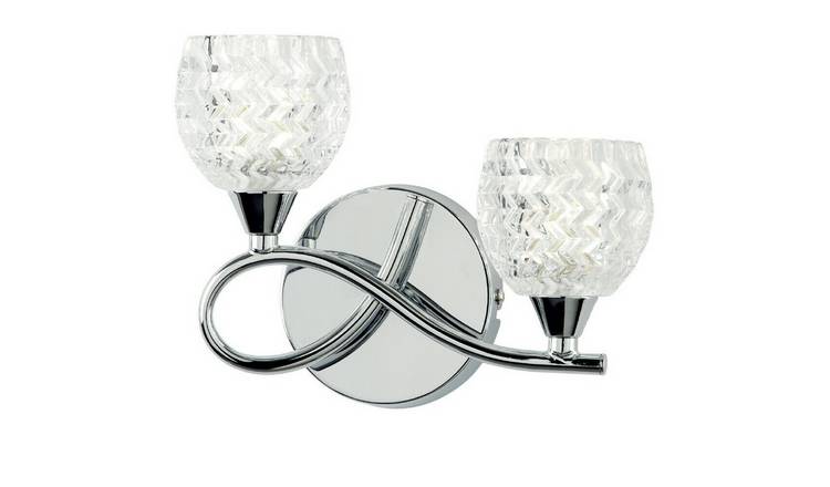 Loops Direct Steel and Glass Wall Light - Chrome and Clear