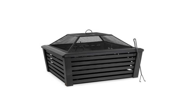 Dellonda Outdoor Square Fire Pit - Black