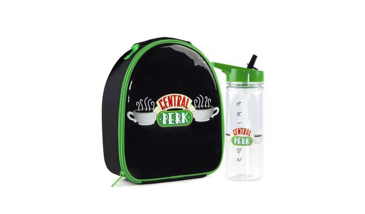 Friends Central Perk Logo Kids Unisex Lunch Bag and Bottle Set - Black