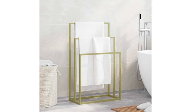 Walplus Iron Freestanding Towel Rack - Gold - 48 x 24 x 79 cm