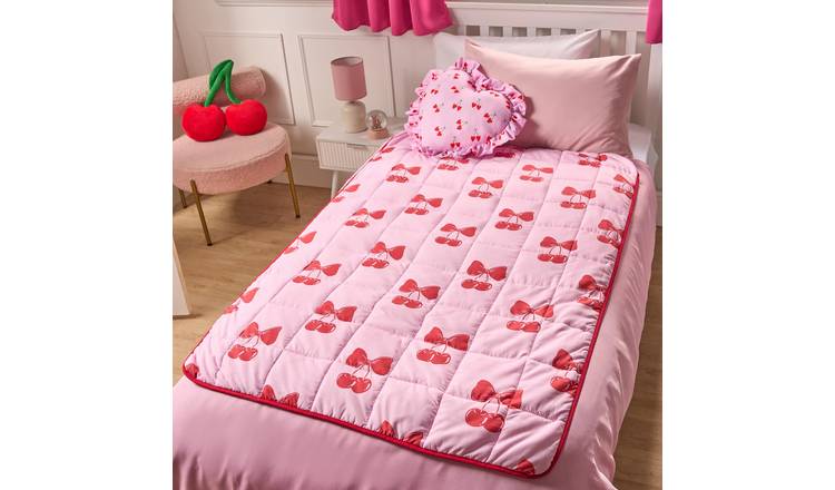OHS Kids Cherry Bow 3kg Weighted Blanket 100x150cm - Pink/Red
